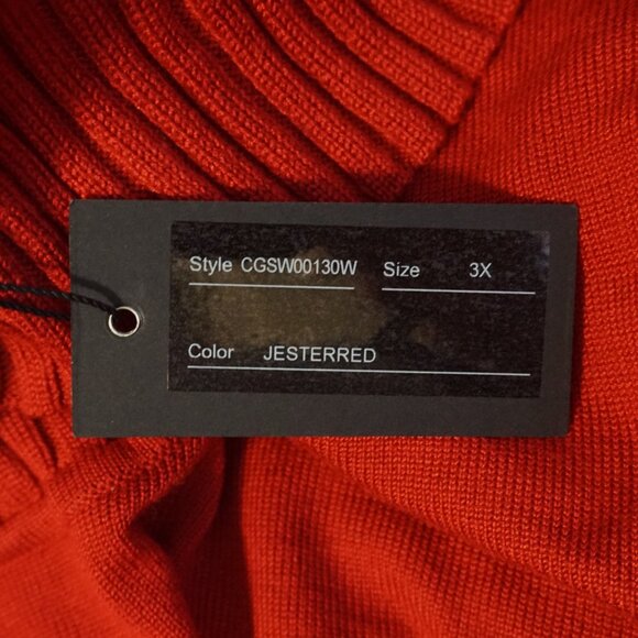 Cable & Gauge Red Jester Cowl Neck Long Sleeve Sweater Women’s 3X - Picture 9 of 10